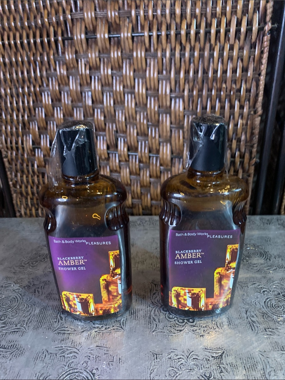 Vintage Bath & Body Works Blackberry Amber Shower Gels Set of 2